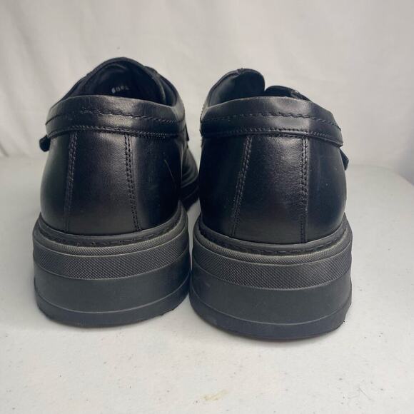 Men's Clarks Made In Italy Leather Black Dress Shoes Buckle Square Toe Size 10.5 - Picture 9 of 16